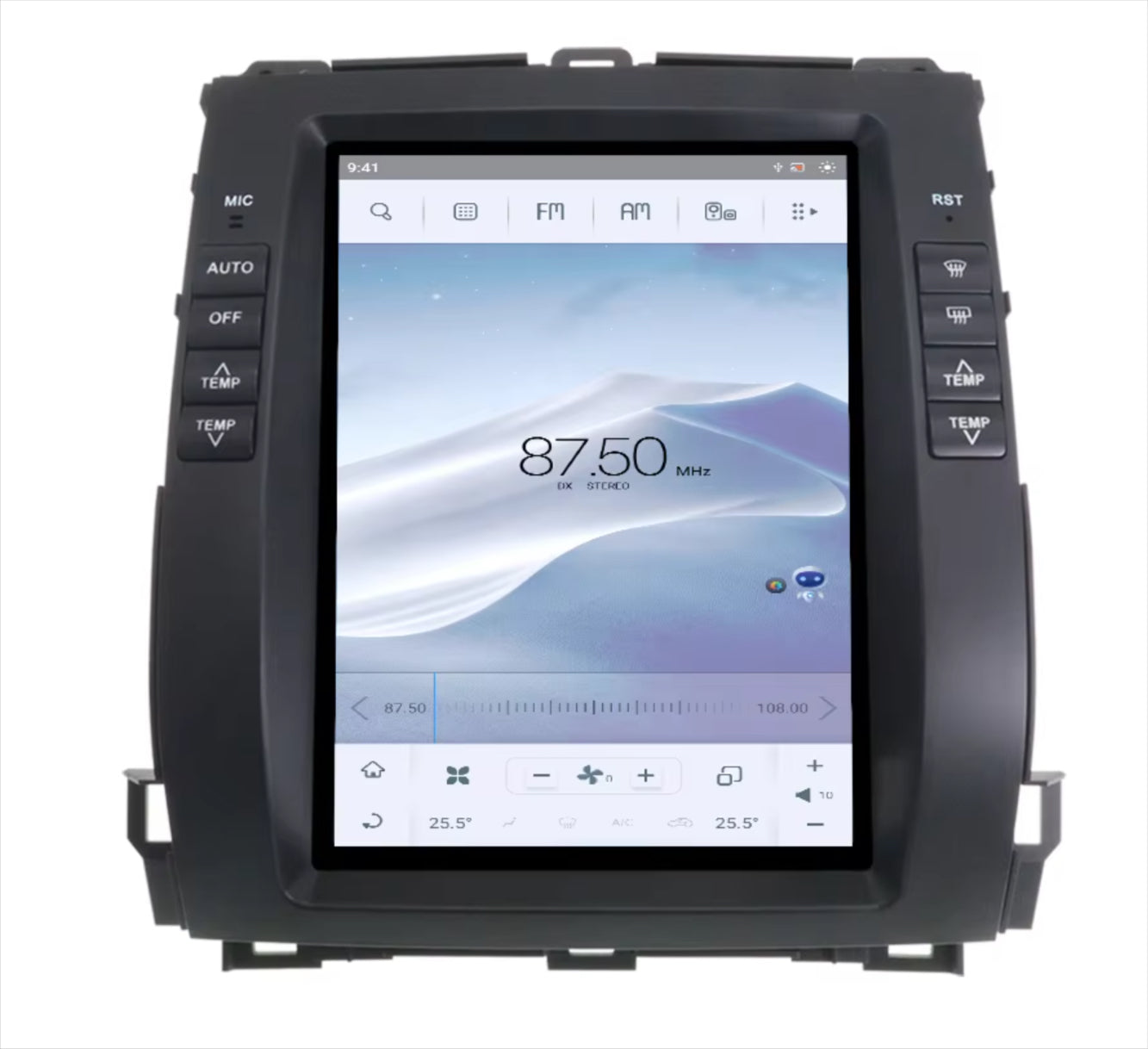 Toyota Prado 120 Series 2003-2009 10.4" Vertical Screen Wireless Apple CarPlay Android Auto Stereo Radio