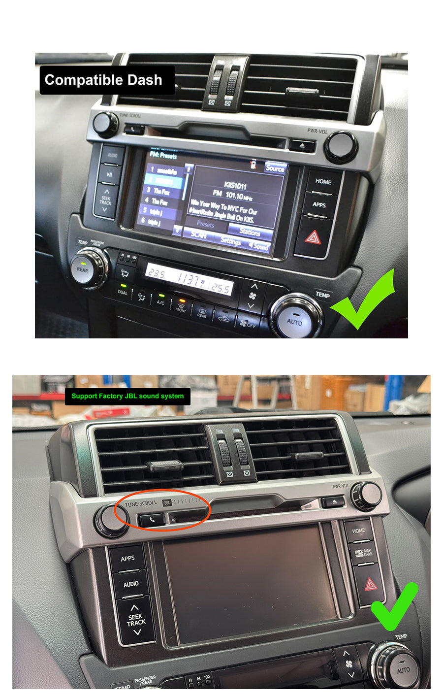 Toyota Prado 150 09-24 13" Tesla style Screen GPS Wireless CarPlay Android Auto Stereo