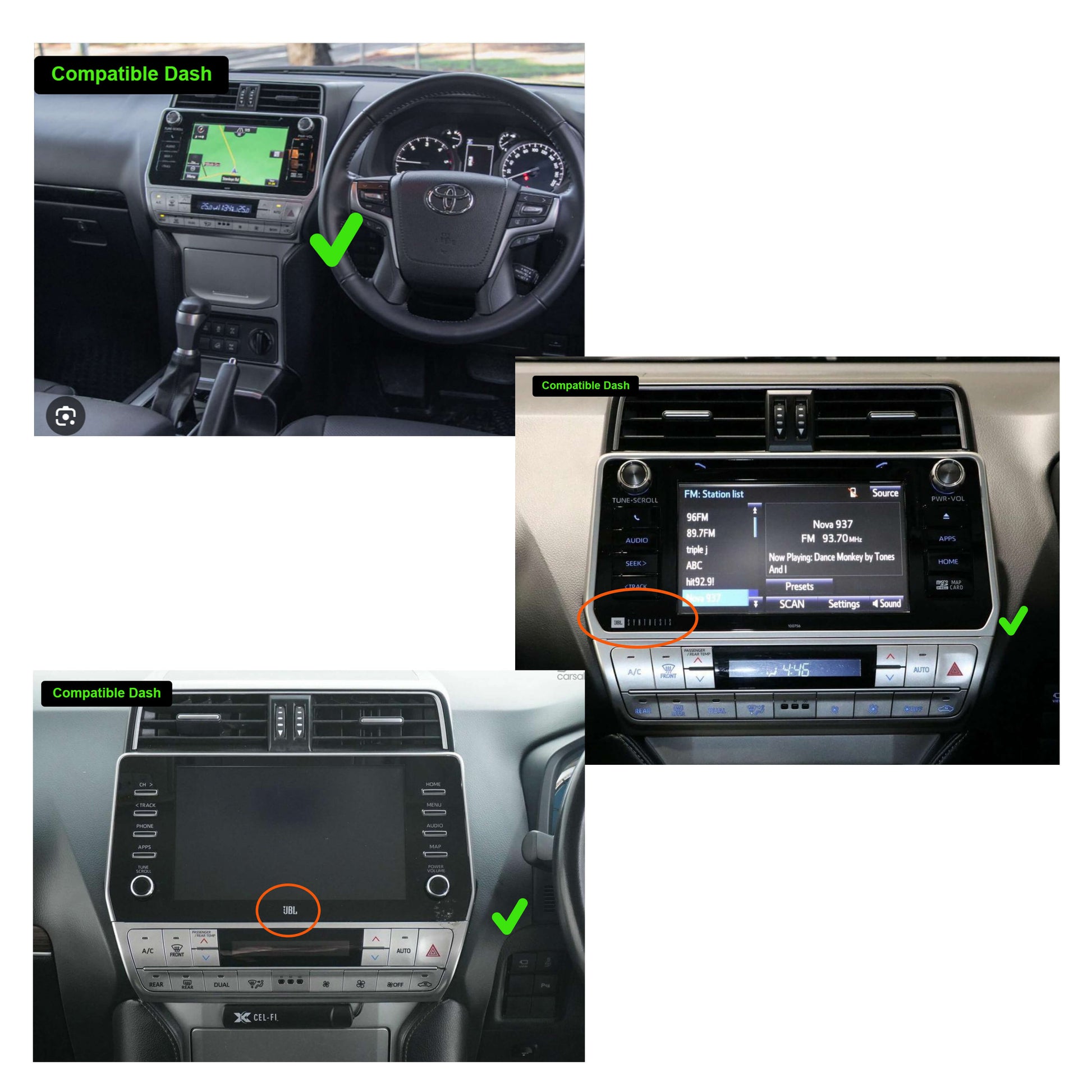 Toyota Prado 150 09-24 13" Tesla style Screen GPS Wireless CarPlay Android Auto Stereo