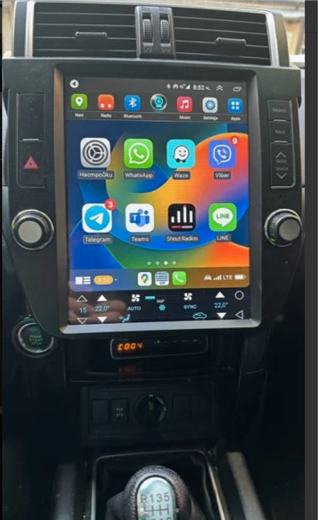 Toyota Prado 150 2014-2018 12.1" Vertical Screen GPS Wireless Apple CarPlay Android Auto Stereo