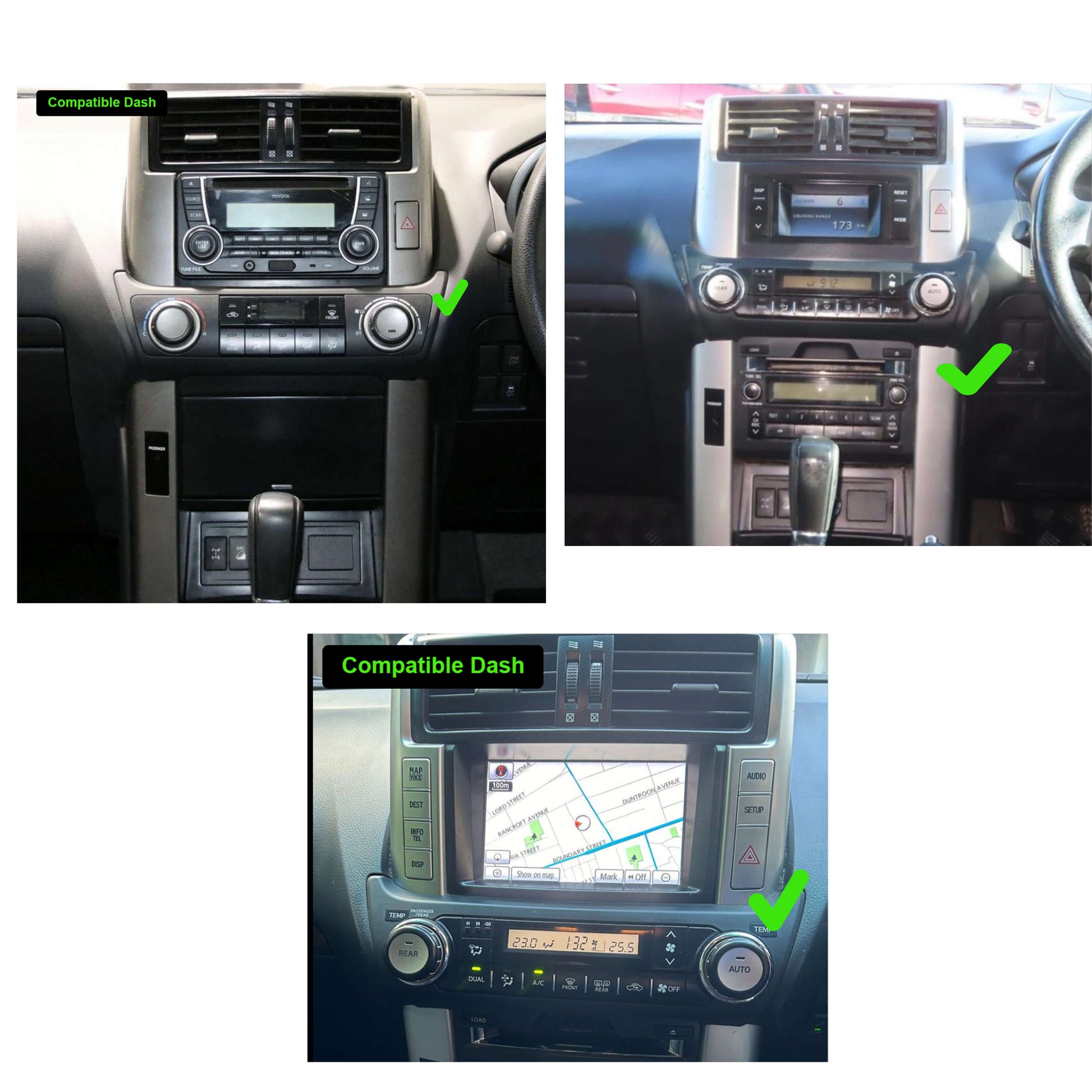Toyota Prado 150 Series 09-13 12.3" Horizontal Screen Wireless Apple CarPlay Android Auto Stereo Tesla style