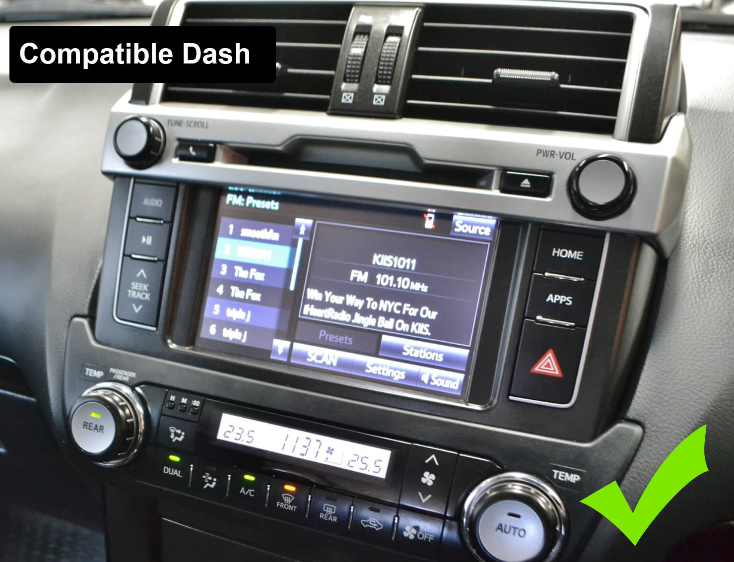 Toyota Prado 2014-2018 150 Series  stereo facia suit both 9 inch android and 7 inch Double din 2 din fascia frame