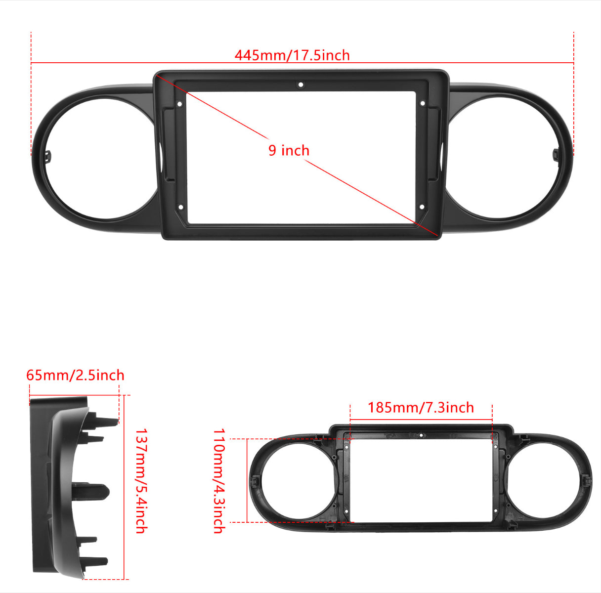 Toyota Ruku 2006-2016 stereo facia suit both 9 inch android and 7 inch Double din 2 din fascia frame