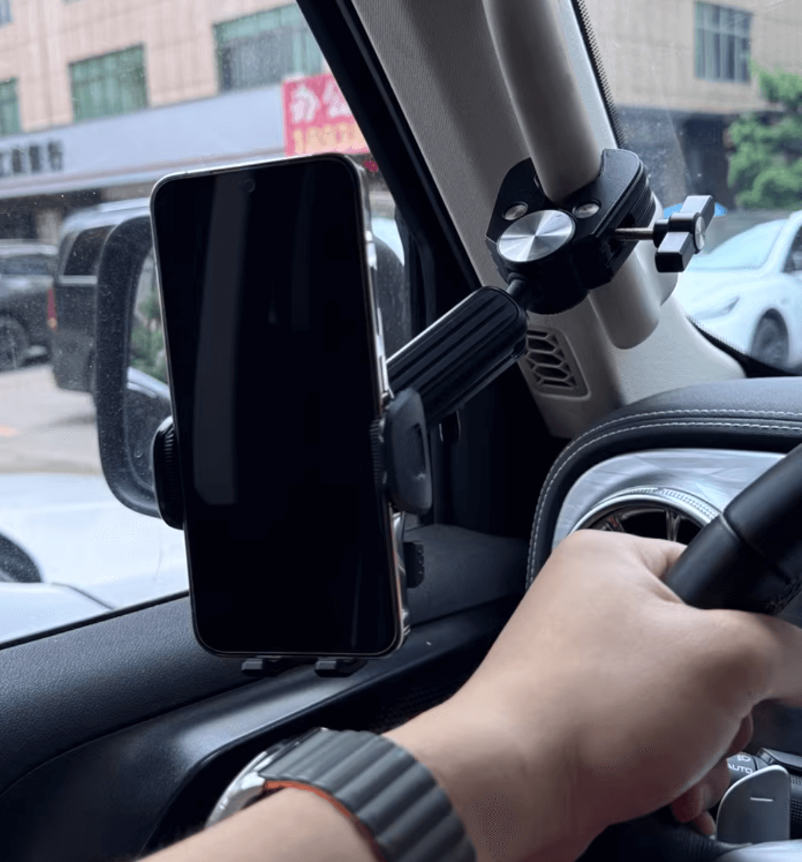 Ultra Strong Universal Handle mounted Car Mount Mobile Phone Holder 4x ...