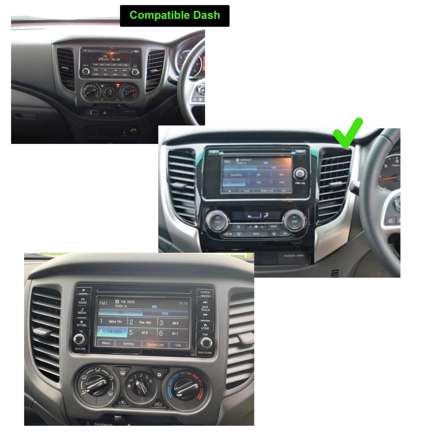 Mitsubishi Triton 2014-2025 13.3" Tesla-style GPS Stereo Wireless Apple CarPlay Android Auto Auto