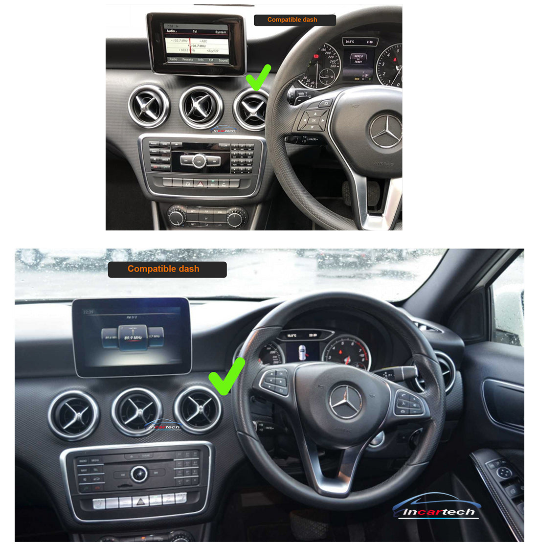 Mercedes Benz GLA Class 2013-2019 x156 12.3" Touchscreen upgrade stereo wireless Carplay Android Auto