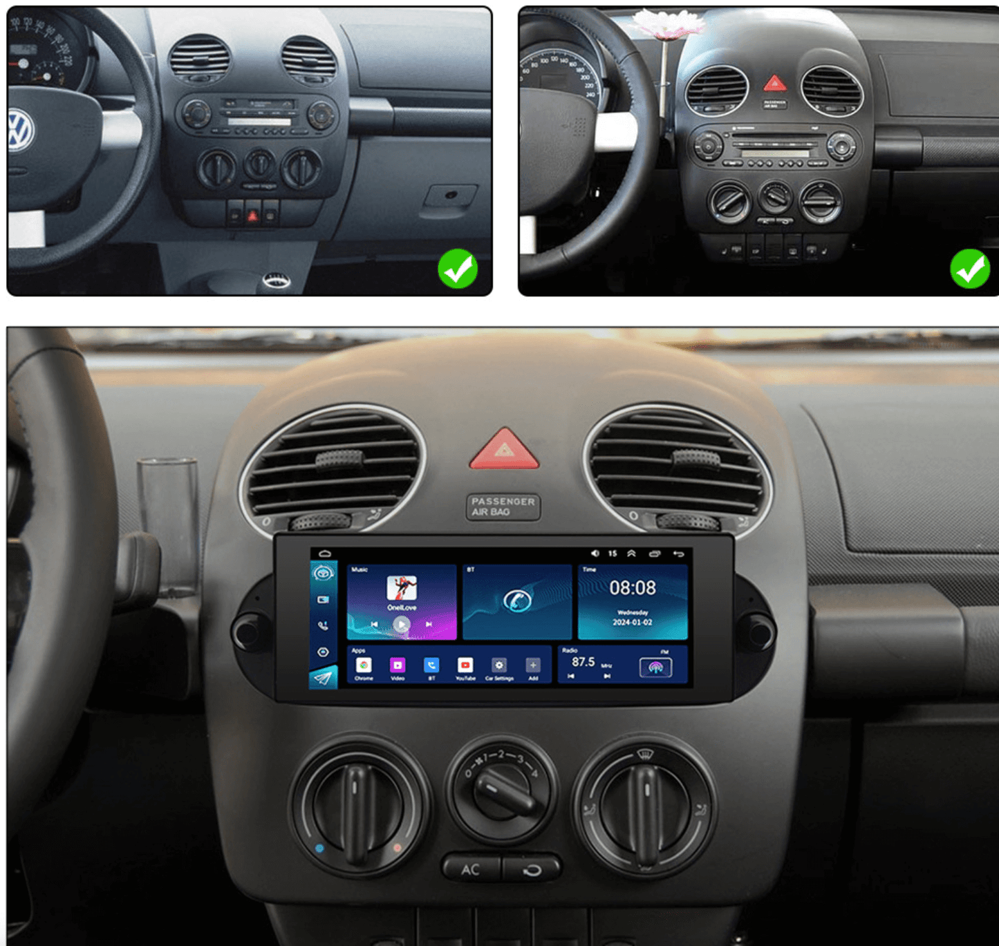 Volkswagen VW Beetle 9" 06-10  GPS Infotainment Wireless CarPlay Android Auto