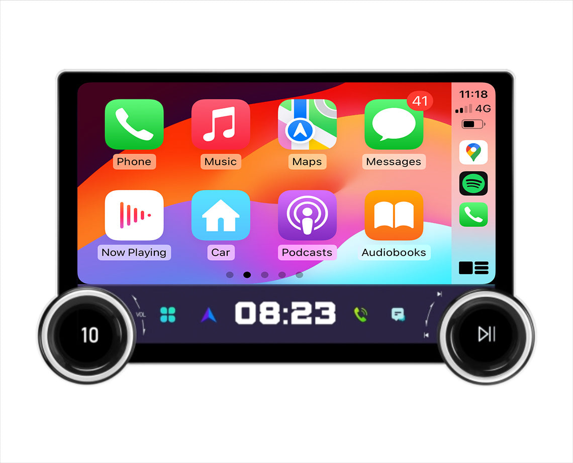Wireless Apple CarPlay & Android Auto Radio upgrade stereo with double knob control