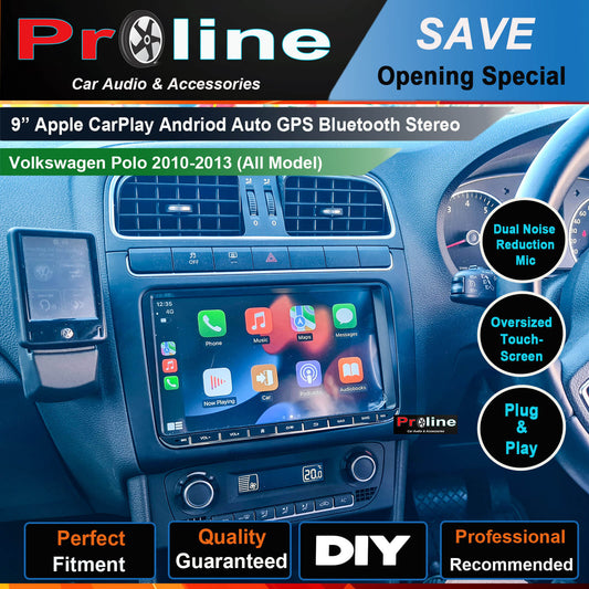 Volkswagen VW Polo 10-14 9" GPS Infotainment Wireless Carplay Android auto Stereo