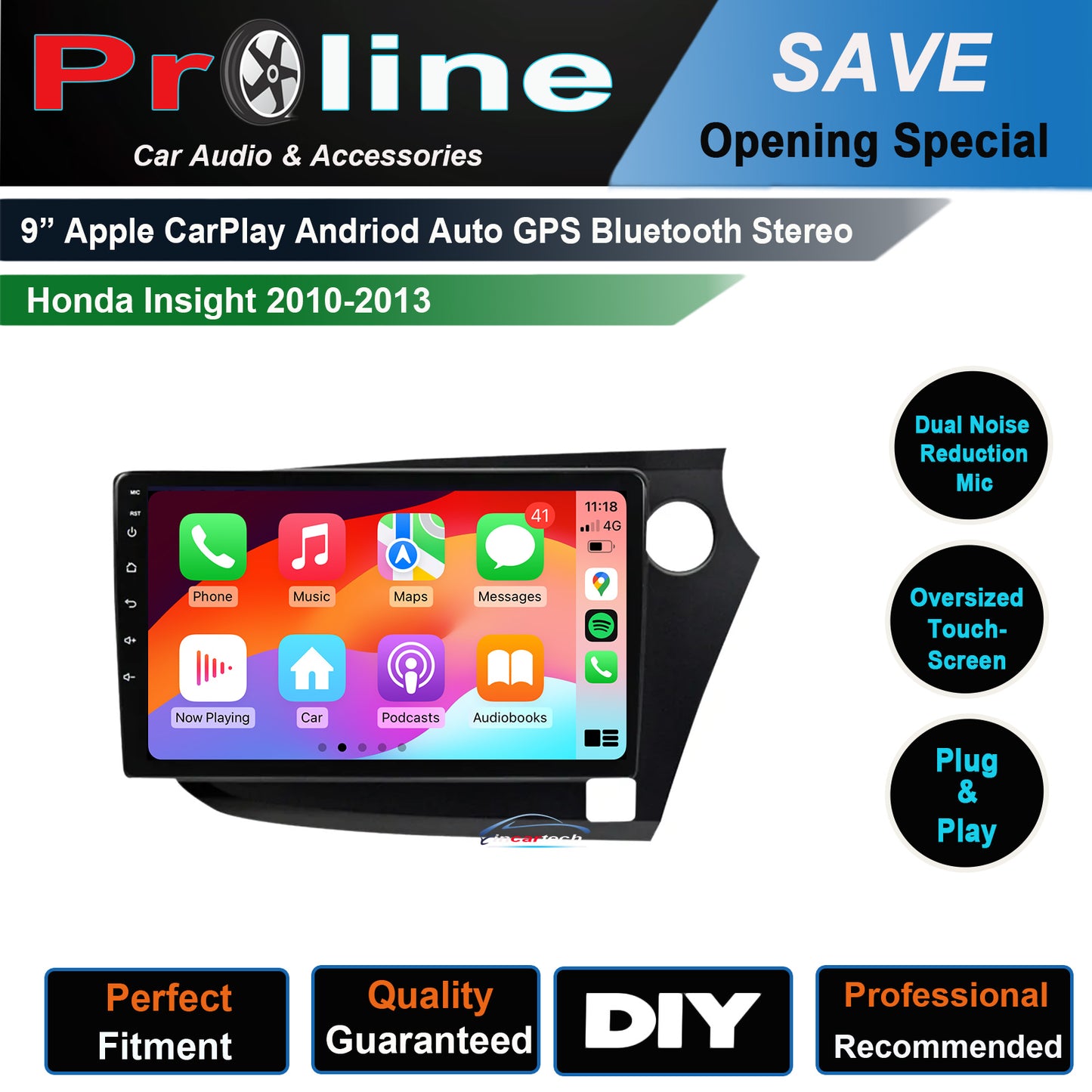 Honda Insight 2014-2021 Wireless apple Carplay Android Auto GPS Radio Stereo satnav