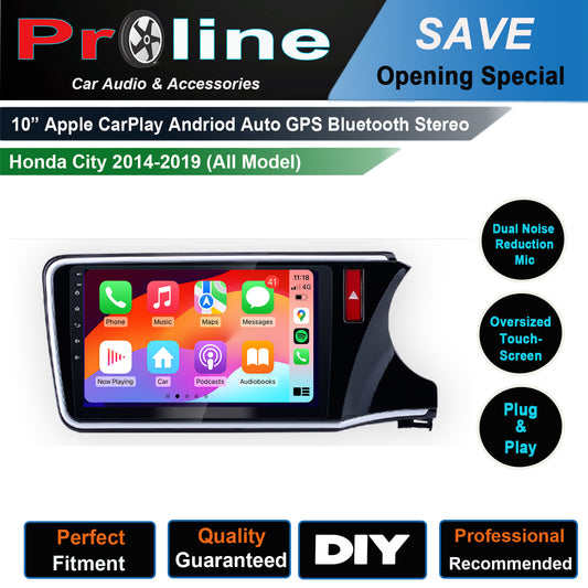 Honda City 2014-2019 9" aftermarket touchscreen GPS wireless CarPlay Android Auto stereo upgrade