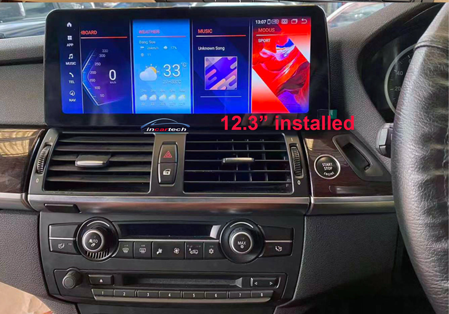 BMW x6  2007-2017（E71) 12.3 inch touchscreen aftermarket screen upgrade Car stereo wireless Carplay and wireless android auto