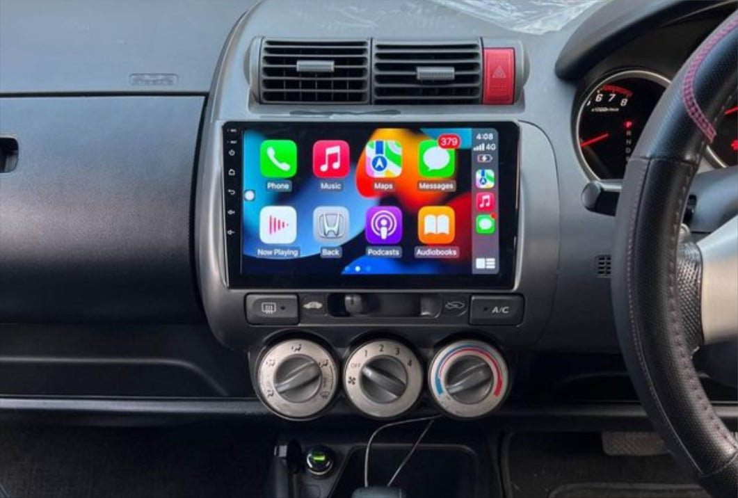 Honda Jazz 2005-2008 9" GPS Apple CarPlay Android Auto Navigation HeadUnit screen
