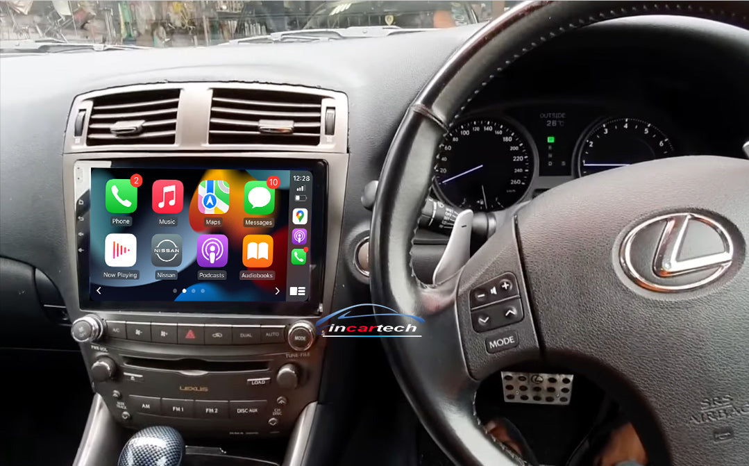 Lexus IS250 2006-2013 12.3 inch aftermarket touchscreen upgrade stereo wireless Carplay and wireless android auto