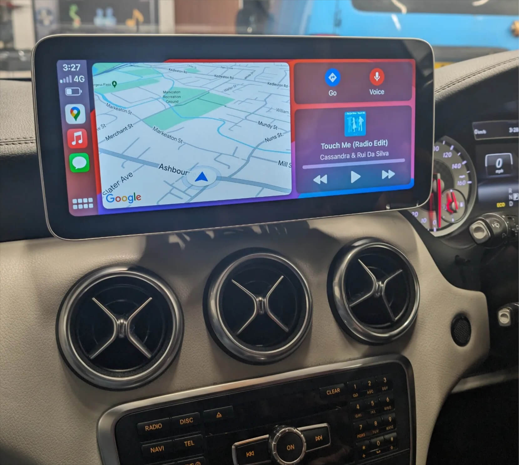 Mercedes Benz GLA-Class x156 12.3 inch touchscreen aftermarket screen upgrade Car stereo wireless Carplay and wireless android auto 2015-2019 