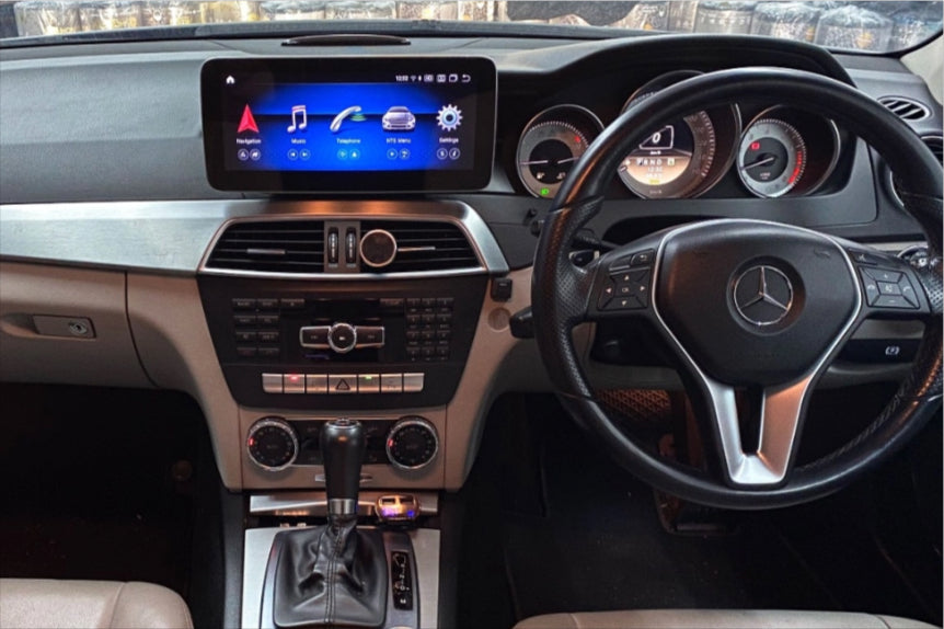 Mercedes Benz C-Class W204 2012-2014 10.25 inch touchscreen aftermarket screen upgrade Car stereo wireless Carplay and wireless android auto
