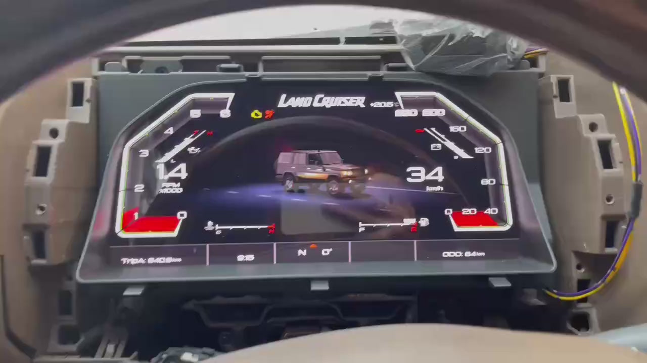 12.3” Display Cockpit Dashboard For Toyota LC 70 79 76 LCD Virtual Digital Instrument Cluster