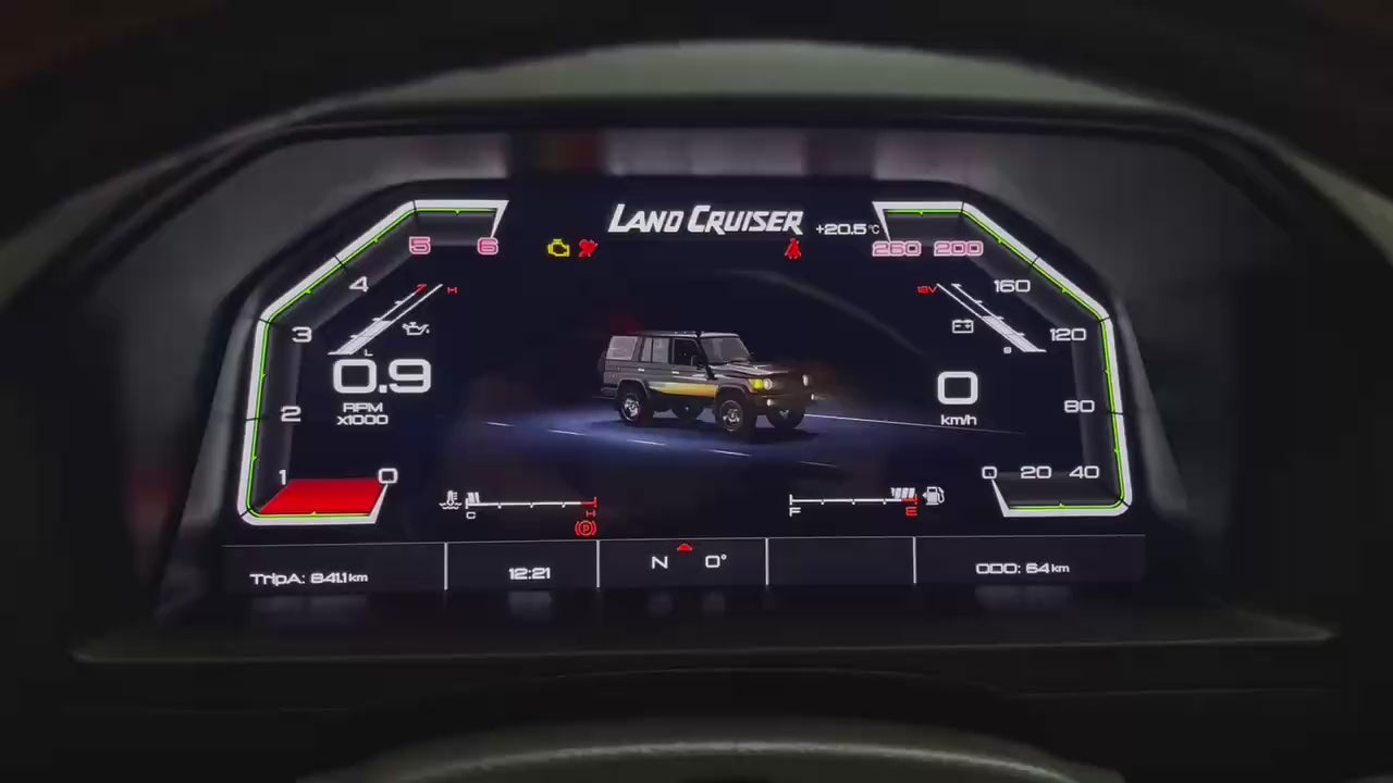 12.3” Display Cockpit Dashboard For Toyota LC 70 79 76 LCD Virtual Digital Instrument Cluster