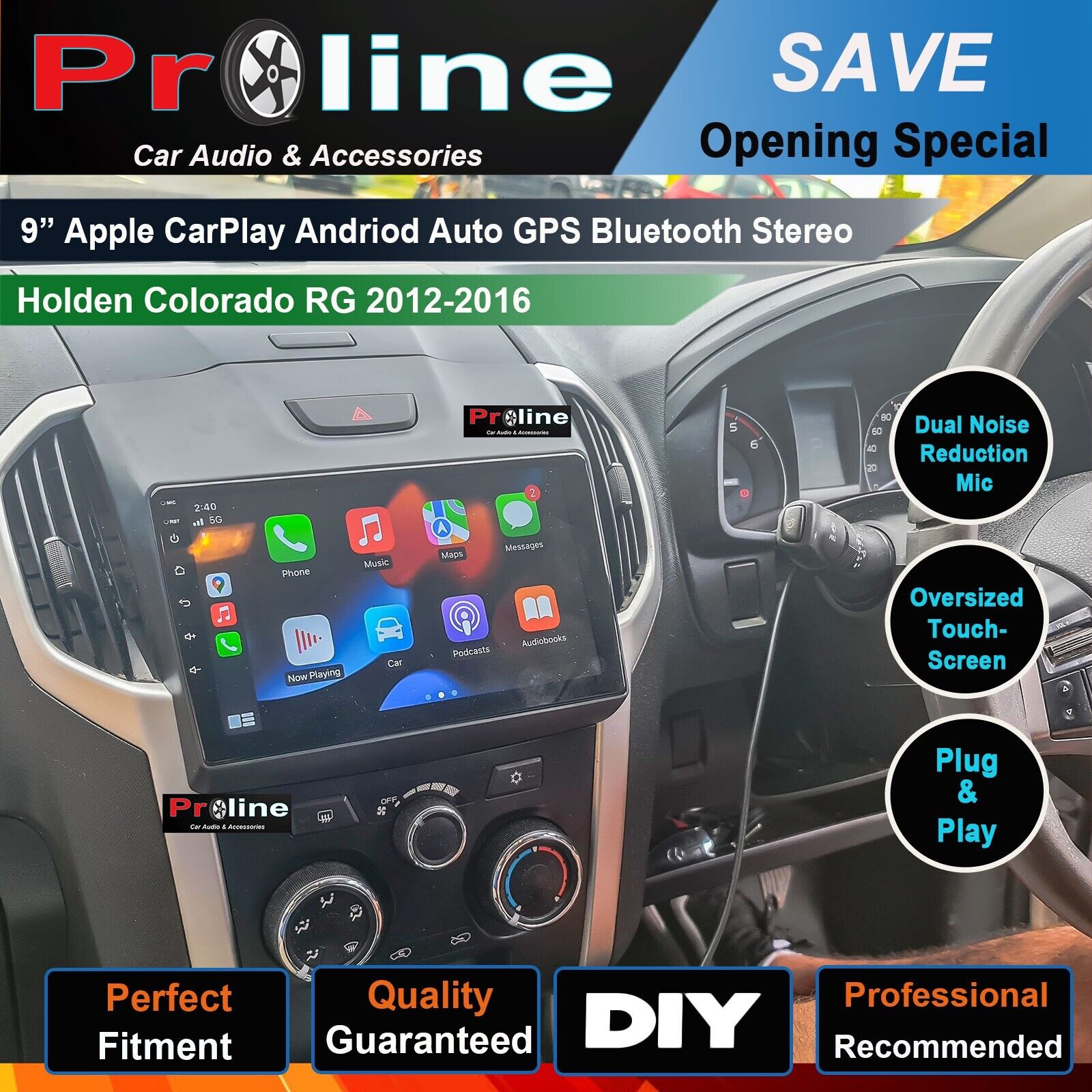 9" Holden Colorado 12-16 Apple Carplay Android Auto Sat Nav GPS Bluetooth Mylink, 9" Holden Colorado 12-16 head unit replacement for 9" Holden Colorado 12-16, 9" Holden Colorado 12-16 head unit upgrade, for 9" Holden Colorado 12-16 stereo upgrade suit both manual and digital air condition control, provides installation. Upgrade to the lastest Wireless Apple CarPlay Android Auto