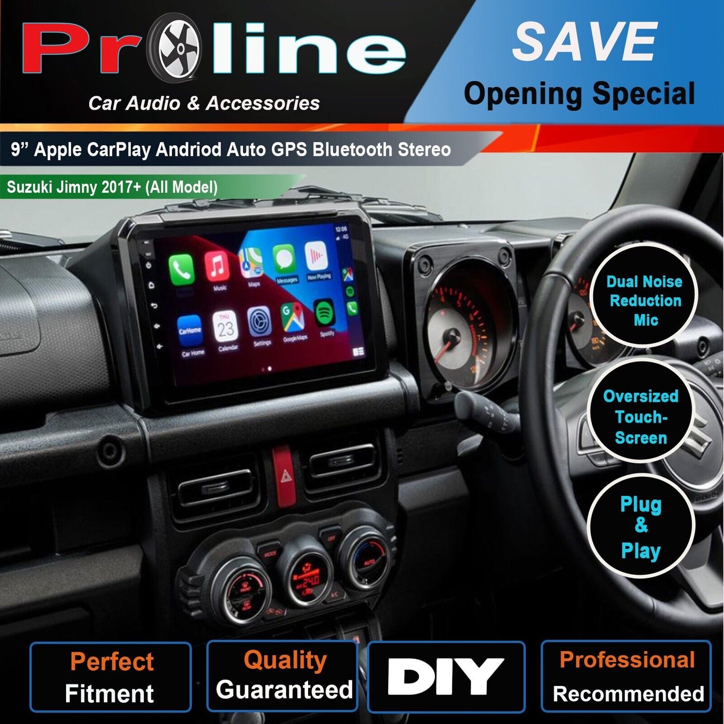 9 Suzuki Jimmy 2017+ Wireless Apple Carplay Android Auto GPS SatNav Radio Stereo, Radio stereo GPS Camera for Fit 9 Suzuki Jimmy 2017+  head unit upgrade for Fit 9 Suzuki Jimmy 2017+, Fit 9 Suzuki Jimmy 2017+ head unit replacement for Fit Suzuki Jimmy 05-16 head unit upgrade, for Fit 9 Suzuki Jimmy 2017+ stereo upgrade suit both manual and digital air condition control, provides installation. Upgrade to the Lastest Wireless Apple CarPlay Android Auto. 