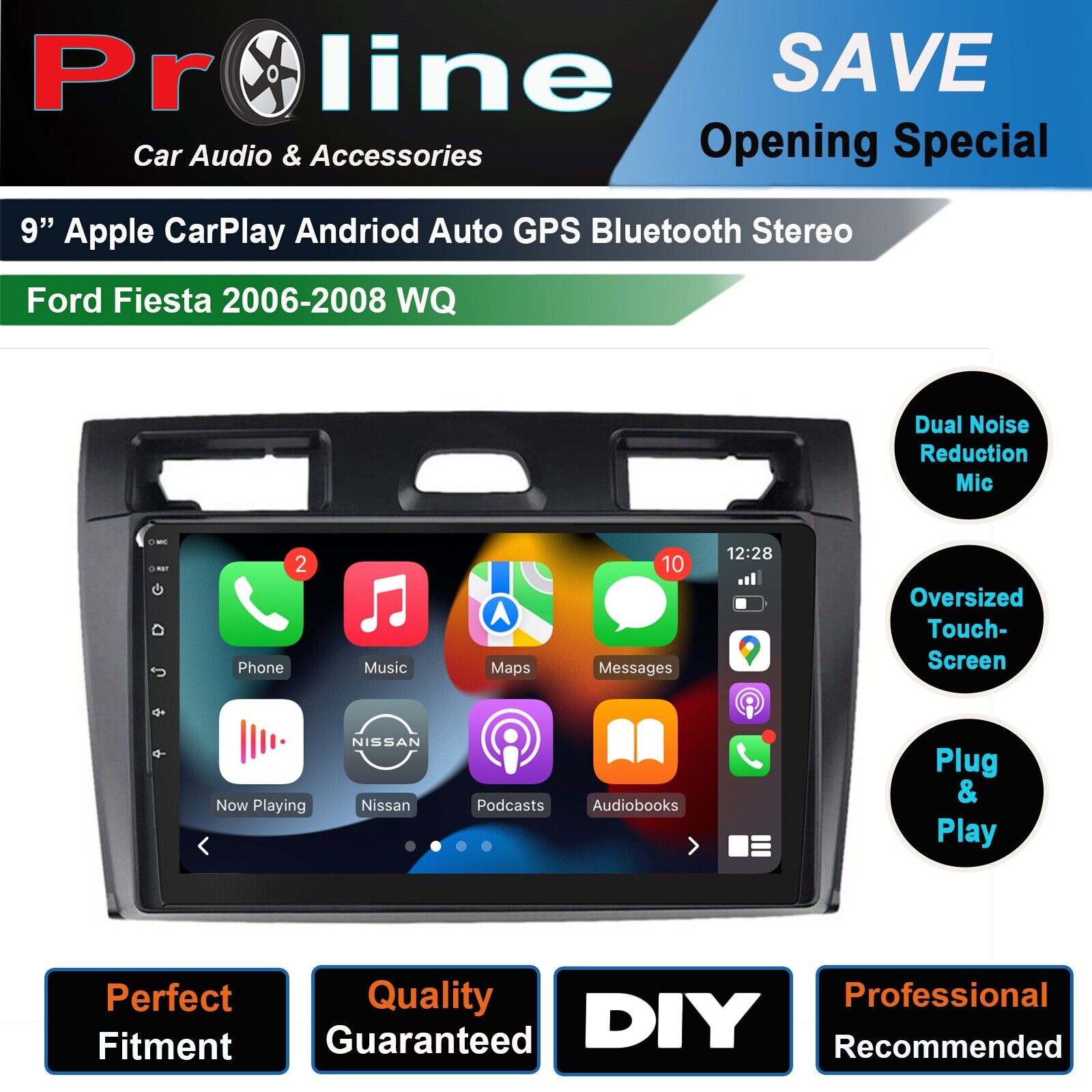Wireless Apple CarPlay Android Auto Ford Fiesta 06-08 Stereo Facia Radio stereo, Ford Fiesta 06-08 head unit replacement for Ford Fiesta 06-08 , Ford Fiesta 06-08 head unit upgrade, for Ford Fiesta 06-08 stereo upgrade suit both manual and digital air condition control, provides installation. Upgrade to the lastest Wireless Apple CarPlay Android Auto