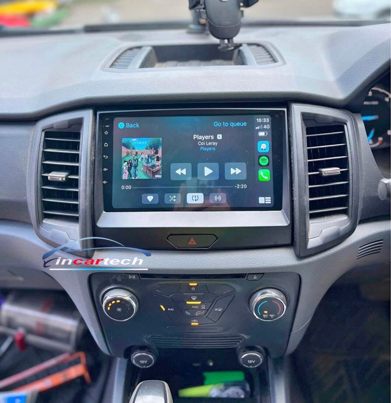 Ford Ranger 2015-2022 PX Apple CarPlay Android Auto Stereo Black Facia ...