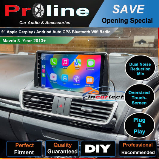 Fit Mazda 3 2013+ GPS Touchscreen GPS Navigation Bluetooth USB Accessories, Mazda 3 2013+ head unit upgrade, Mazda 3 2013+ head unit replacement, Mazda 3 2013+ head unit upgrade, Mazda 3 2013+ stereo upgrade suit both manual and digital air condition control, provides installation. Upgrade to the Lastest Wireless Apple Carplay Android Auto