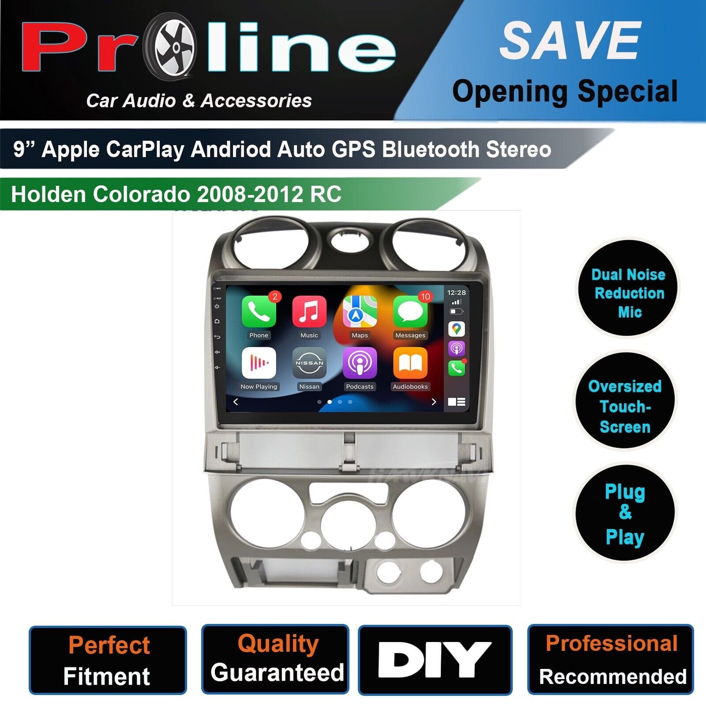 Holden Colorado 08-12 RC GPS Bluetooth USB Apple CarPlay Android Auto 9 inch, Holden Colorado 08-12 RC head unit replacement for Holden Colorado 08-12 RC, Holden Colorado 08-12 RC head unit upgrade, for Holden Colorado 08-12 RC stereo upgrade suit both manual and digital air condition control, provides installation. Upgrade to the lastest Wireless Apple CarPlay Android Auto