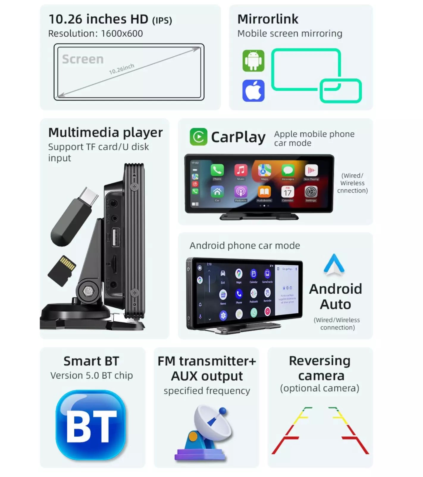 universal carplay screen，u，Universal 10.26” Screen Car Radio，Wireless CarPlay