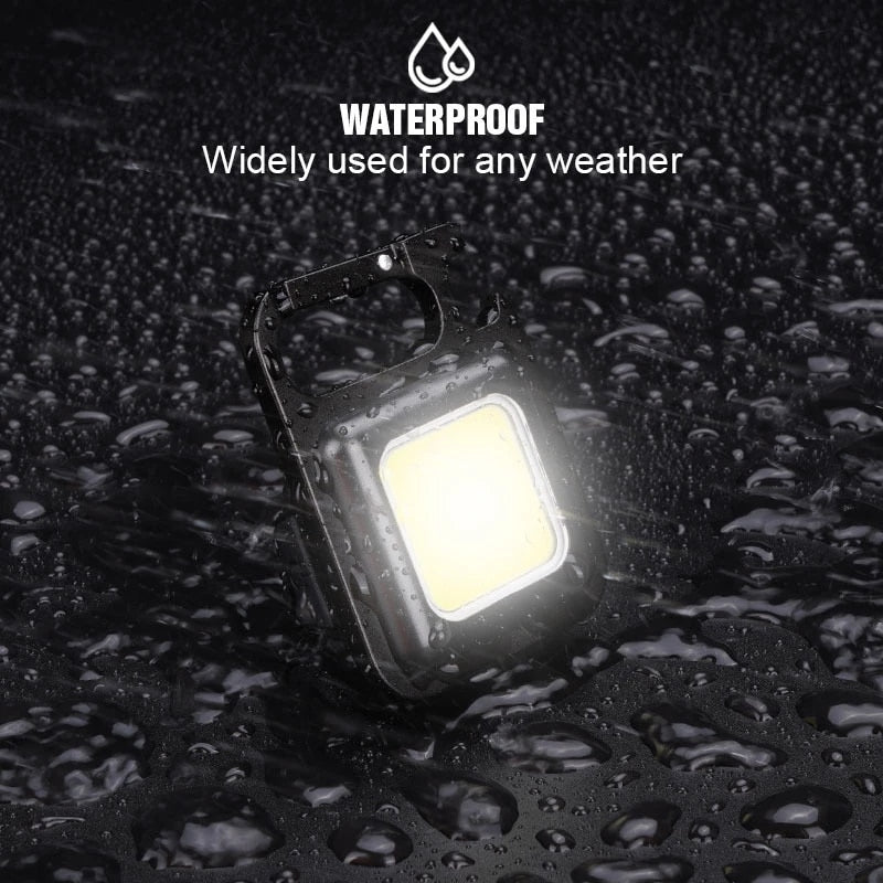 Portable COB LED Work Light USB Rechargeable Flashlight Magnetic Base Worklight Camping Light Pocket Emergency Light Mini Torch Keychain Light
