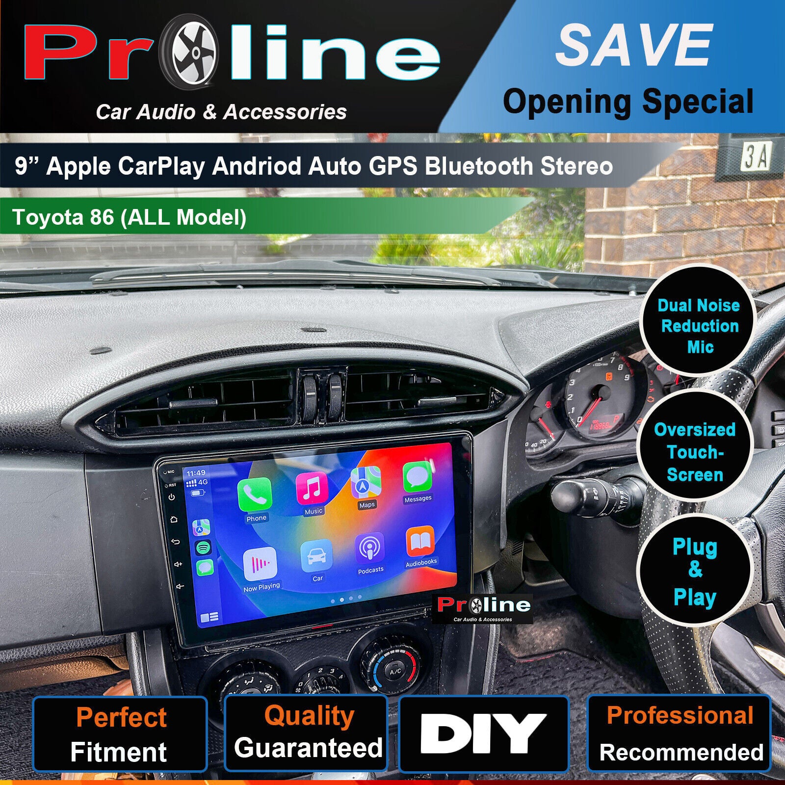 Wireless Apple Carplay for Toyota 86 GPS upgrade stereo accessories 9" Screen, Toyota 86 head unit upgrade for Toyota 86 head unit replacement for Toyota 86 upgrade, Toyota 86 stereo upgrade suit both manual and digital air condition control, provides installation. Upgrade to the Latest Wireless Apple Carplay Android Auto