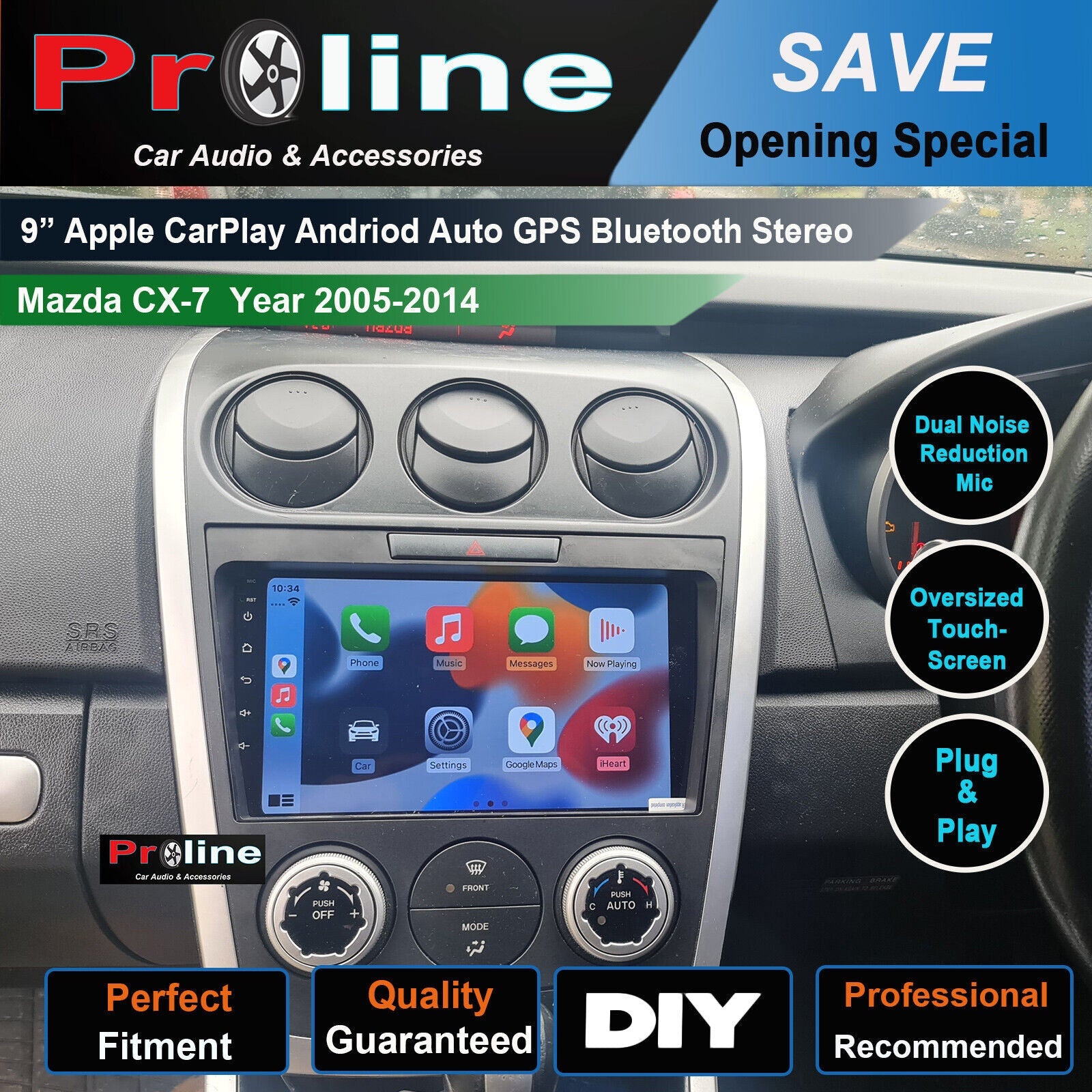 Mazda cx7 wireless Apple carplay wired Android Auto GPS Bluetooth support,  Mazda cx7 head unit upgrade, Mazda cx7, head unit replacement for Mazda cx7 head unit upgrade, Mazda cx7 stereo upgrade suit both manual and digital air condition control, provides installation. Upgrade to the Latest Wireless Apple CarPlay Android Auto
