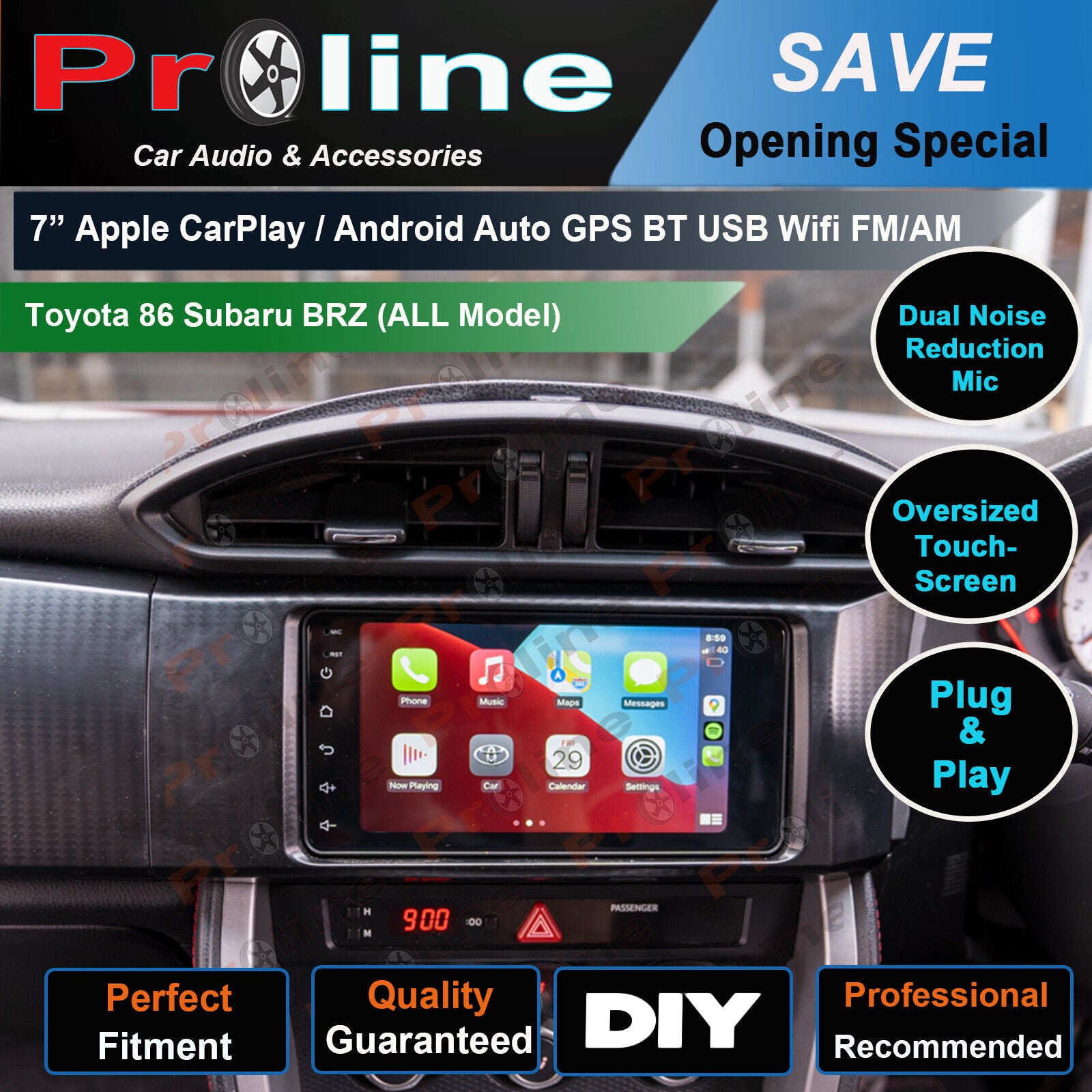 fit Toyota 86 Headunit GPS Bluetooth Apple Carplay Android Auto accessories, Toyota 86 head unit upgrade for Toyota 86 head unit replacement for Toyota 86 upgrade, Toyota 86 stereo upgrade suit both manual and digital air condition control, provides installation. Upgrade to the Latest Wireless Apple Carplay Android Auto