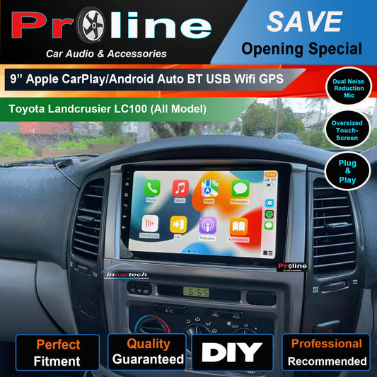 fit Toyota Landcruiser LC100 GPS Bluetooth HF USB Apple Carplay Android Auto, Toyota Landcruiser LC100 head unit upgrade, Toyota Landcruiser LC100 head unit replacement Toyota Landcruiser LC100 unit upgrade, Toyota Landcruiser LC100 stereo upgrade suit both manual and digital air condition control, provides installation. Upgrade to the Lastest Wireless Apple Carplay Android Auto