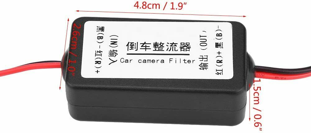 reverse camera noise filter, reverse camera troubleshooting, reverse camera interference when engine runing