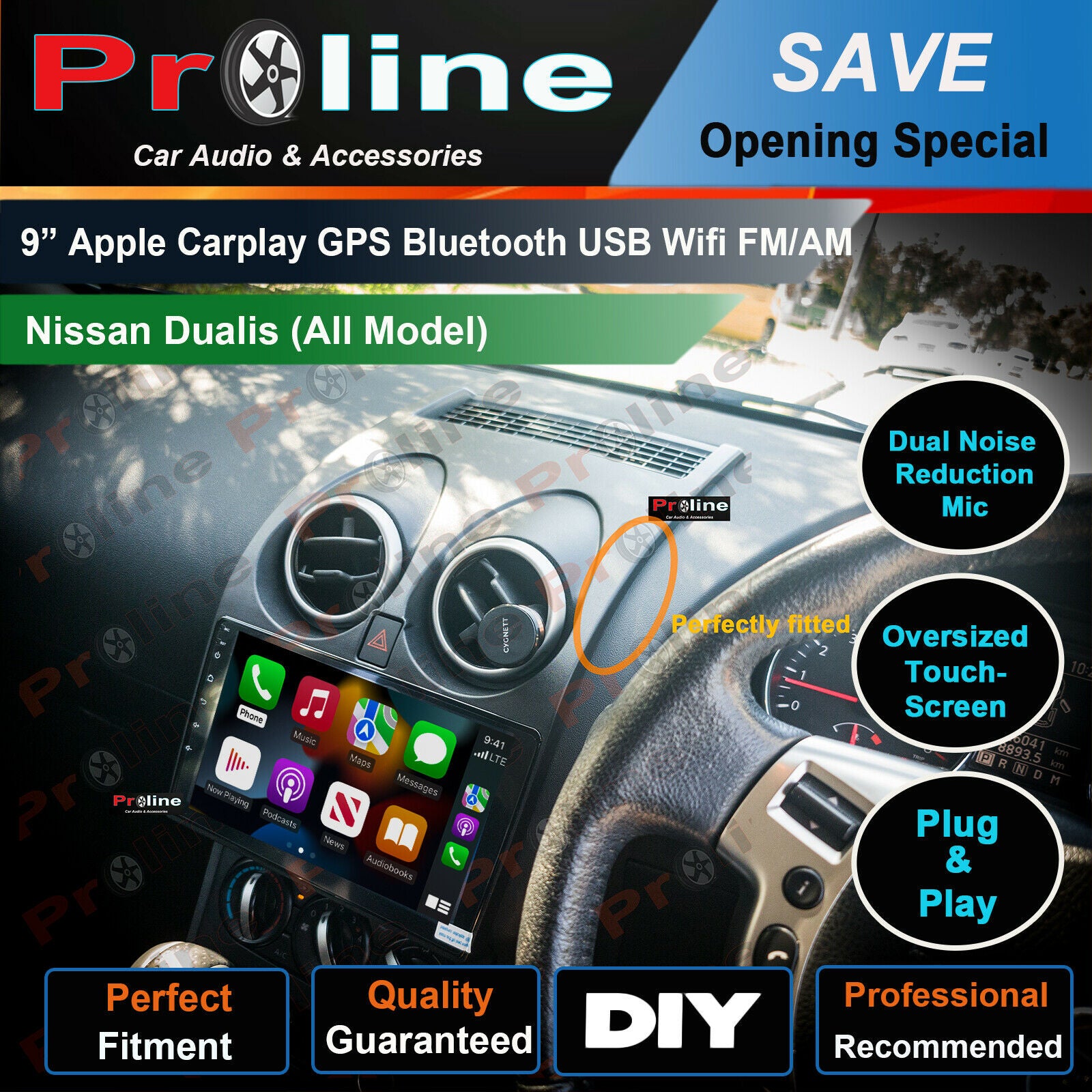 Nissan Dualis 20072013 Apple CarPlay Andriod Auto GPS Bluetooth Stere