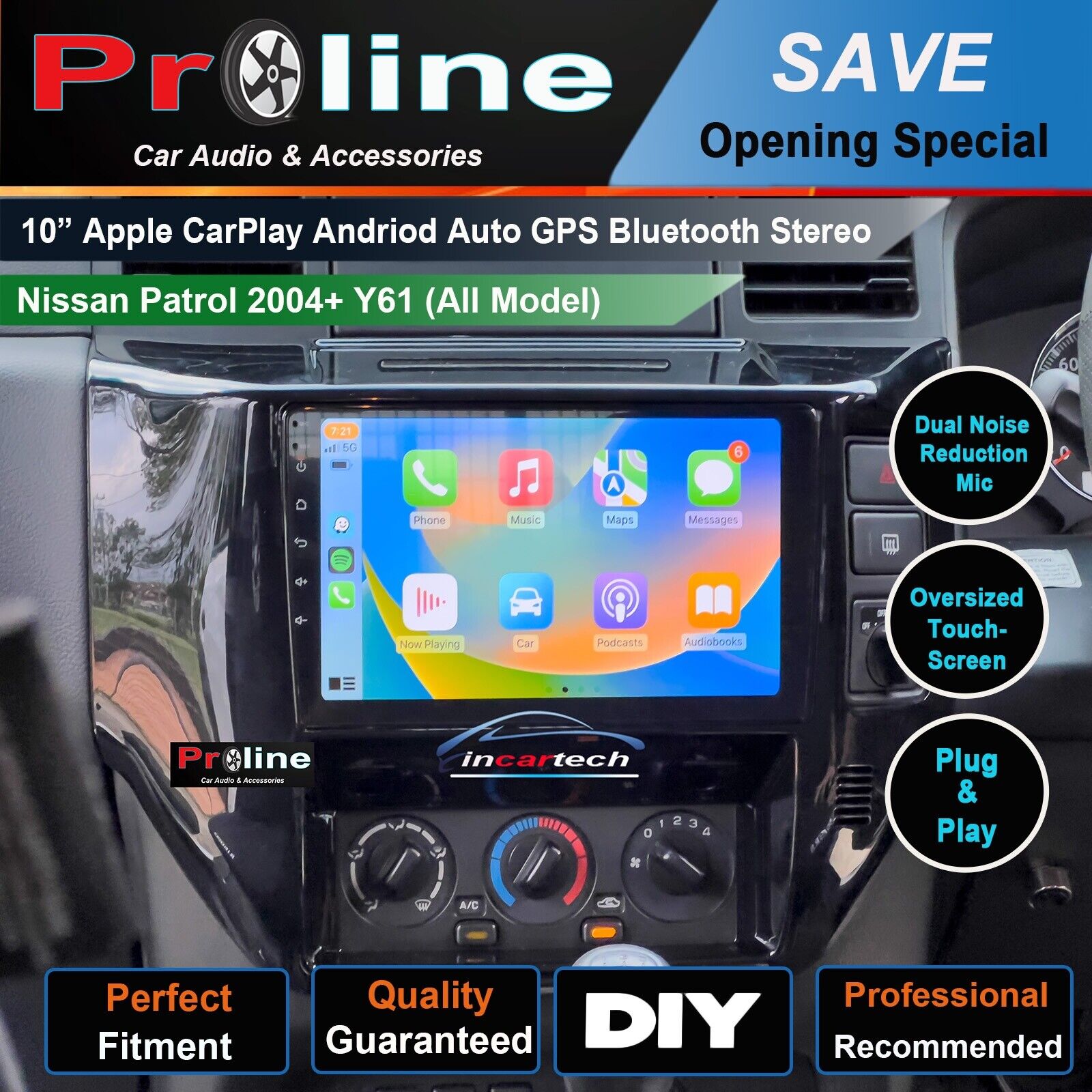 Nissan Patrol 04+ Y61 GPS Bluetooth Wireless Apple Carplay Android Camera Stereo, Nissan Patrol 04+ Y61 head unit upgrade for Nissan Patrol 04+ Y61, head unit replacement for Nissan Patrol 04+ Y61 upgrade, Nissan Patrol 04+ Y61 stereo upgrade suit both manual and digital air condition control, provides installation. Upgrade to the Latest Wireless Apple Carplay Android Auto