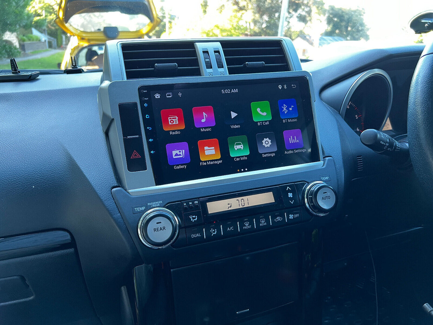Fit Toyota Prado 150 14-18 GPS Bluetooth USB Stereo GPS 10 inch touchscreen DSP,  Toyota Prado 150 14-18 head unit upgrade for Toyota Prado 150 14-18 head unit replacement for Toyota Prado 150 14-18  upgrade, Toyota Prado 150 14-18 stereo upgrade suit both manual and digital air condition control, provides installation. Upgrade to the Latest Wireless Apple Carplay Android Auto