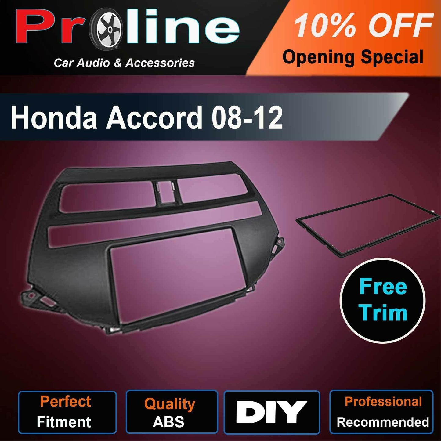 Honda Accord 2008-2012 stereo radio Double Din fascia dash panel facia trim kit