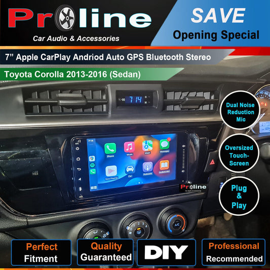 Fit Toyota Corolla Sedan 13-16 GPS Bluetooth USB Apple Carplay Android auto, Toyota Corolla Sedan 13-16 head unit upgrade for Toyota Corolla Sedan 13-16 head unit replacement for Toyota Corolla Sedan 13-16 upgrade, for Toyota Corolla Sedan 13-16 stereo upgrade suit both manual and digital air condition control, provides installation. Upgrade to the Lastest Wireless Apple Carplay Android Auto