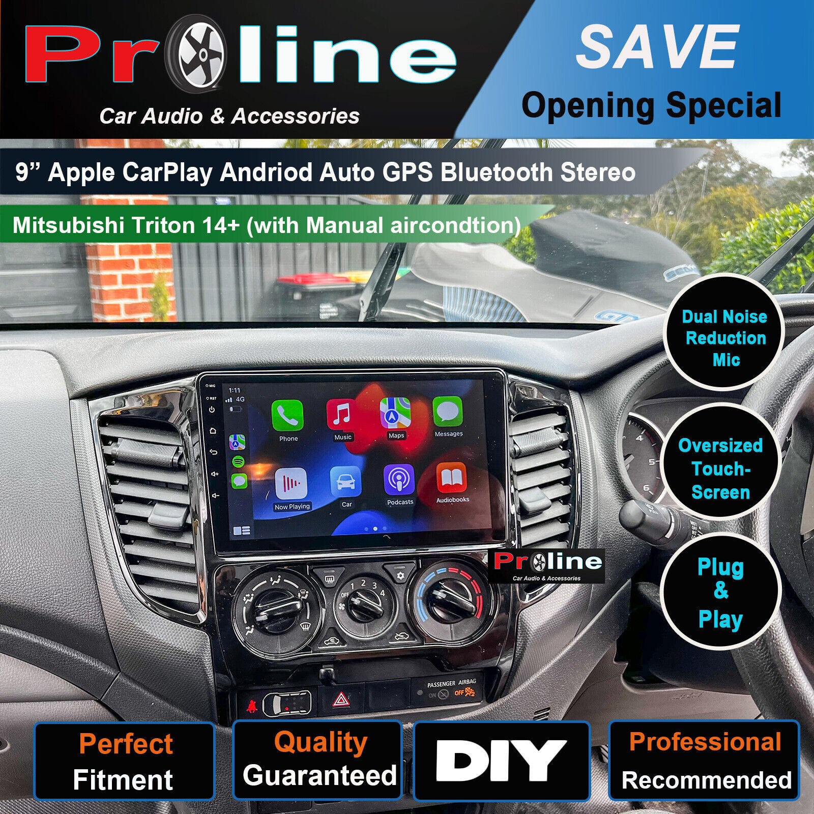 Wireless Apple Carplay Mitsubishi Triton 14+ GPS Stereo Reversing Camera 10 inch, Mitsubishi Triton 14+ head unit upgrade for Mitsubishi Triton 14+ head unit replacement for Mitsubishi Triton 14+ upgrade, Mitsubishi Triton 14+ stereo upgrade suit both manual and digital air condition control, provides installation. Upgrade to the Latest Wireless Apple Carplay Android Auto