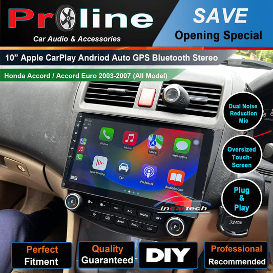10" Honda Accord Euro 03-07 GPS wireless Apple CarPlay Andriod Auto accessory,  Honda Accord 03-07 head unit upgrade Honda Accord 03-07, head unit replacement for Honda Accord 03-07 head unit upgrade, Honda Accord 03-07  stereo upgrade suit both manual and digital air condition control, provides installation. Upgrade to the Latest Wireless Apple CarPlay Android Auto