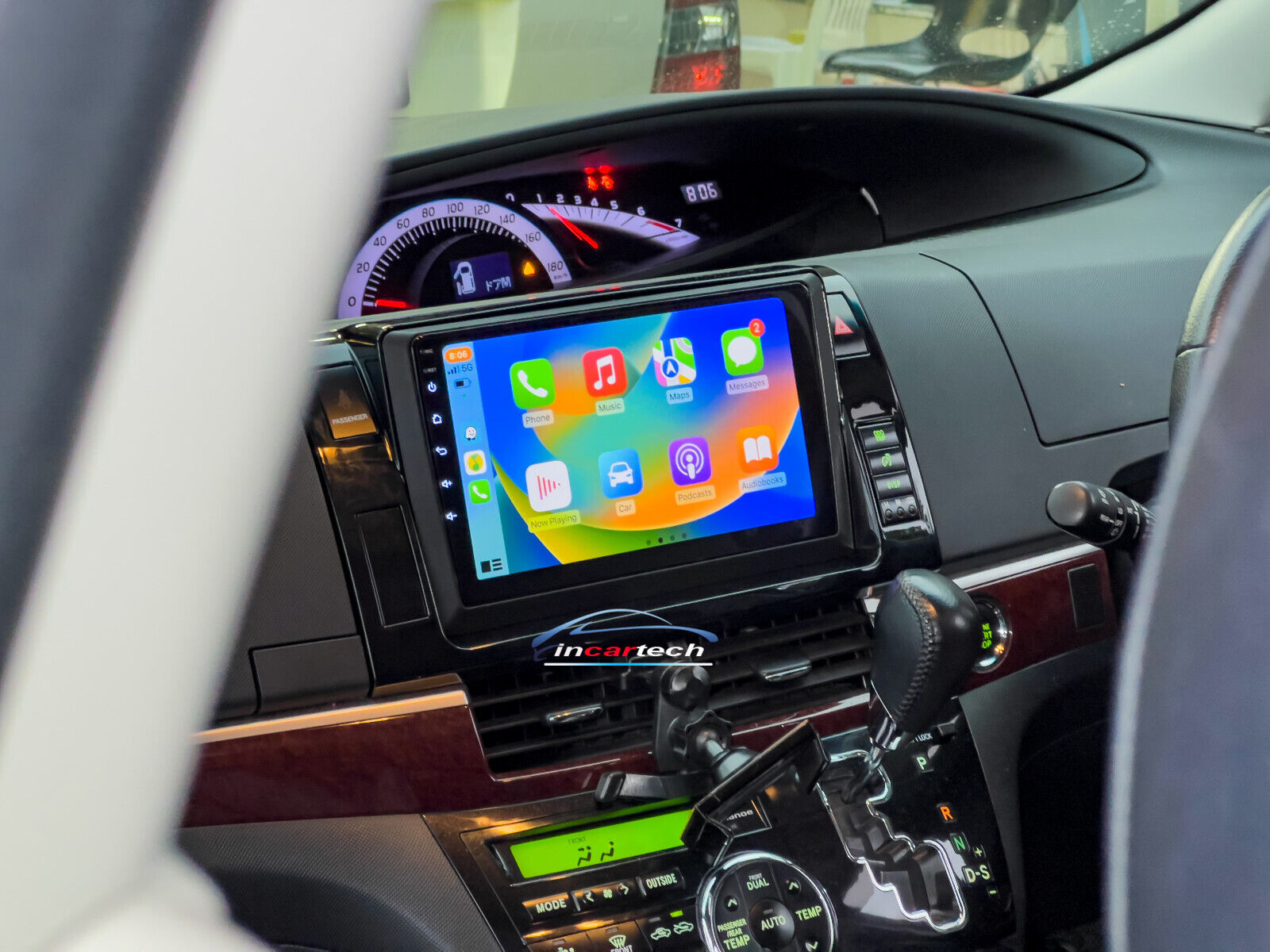 Fit Toyota Tarago Estima GPS Stereo Apple carplay Android Auto Black Facias,  Toyota Tarago Estima head unit upgrade Toyota Tarago Estima, head unit replacement for Toyota Tarago Estima head unit upgrade, Toyota Tarago Estima stereo upgrade suit both manual and digital air condition control, provides installation. Upgrade to the Latest Wireless Apple CarPlay Android Auto