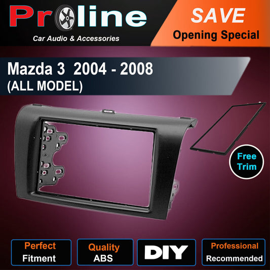 Mazda 3 2004 - 2008 Radio Double 2 Din fascia dash facia trim kit surround au