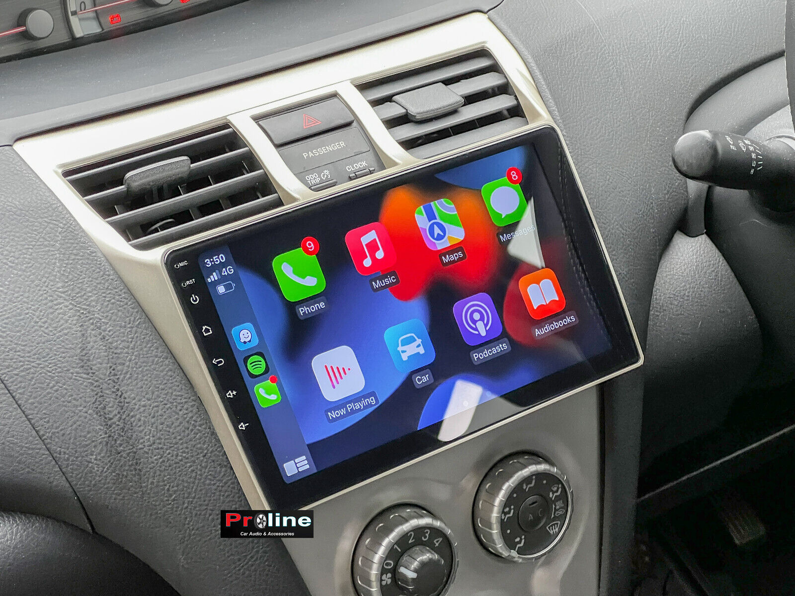 9" Screen Toyota Yaris 05-14 GPS Satnav Bluetooth Stereo Radio Reversing Camera, Toyota Yaris 05-14 head unit upgrade for Toyota Yaris 05-14 head unit replacement for Toyota Yaris 05-14 upgrade, Toyota Yaris 05-14 stereo upgrade suit both manual and digital air condition control, provides installation. Upgrade to the Lastest Wireless Apple Carplay Android Auto
