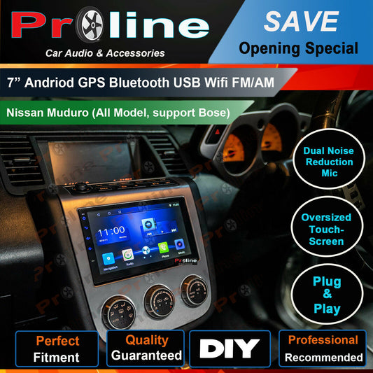Nissan Muduro GPS Bluetooth Handfree Music Stream USB Radio support Bose stereo, for Nissan Muduro head unit upgrade for Nissan Muduro head unit replacement for Nissan Muduro nit upgrade, for Nissan Muduro stereo upgrade suit both manual and digital air condition control, provides installation. Upgrade to the Lastest Wireless Apple Carplay Android Auto