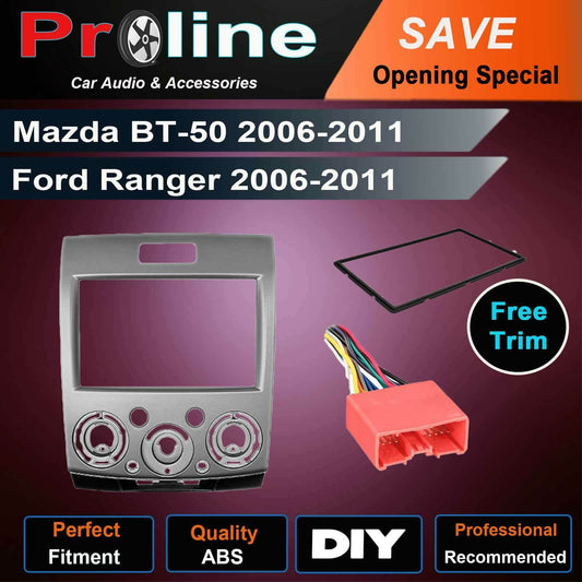 Mazda BT-50 Ford Ranger PJ PK Double DIN FACIA KIT fascia wiring harness