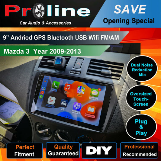 For Mazda 3 09-13 GPS Bluetooth Handfree Music Stream USB Sat Nav Apple CarPlay, for Mazda 3 09-13 head unit upgrade for Mazda 3 09-13 head unit replacement for Mazda 3 09-13 unit upgrade, for Mazda 3 09-13  stereo upgrade suit both manual and digital air condition control, provides installation. Upgrade to the Lastest Wireless Apple Carplay Android Auto